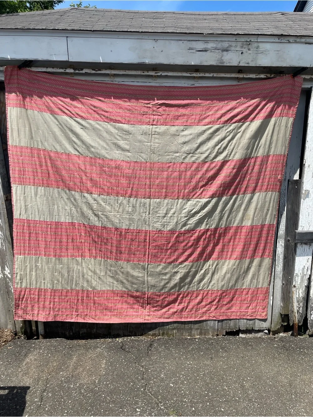 Vintage 1940s Handmade Wool Quilt
